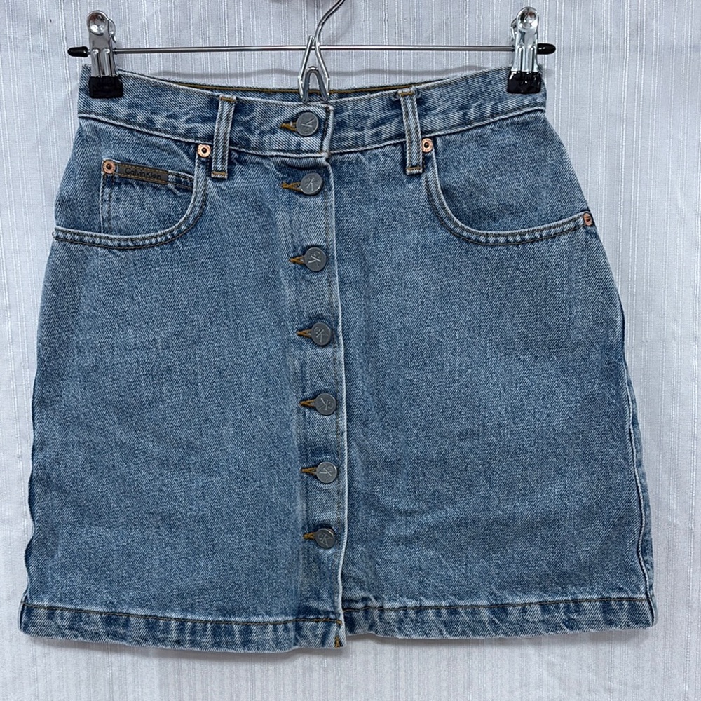 Calvin Klein Denim Mini Pencil Skirt